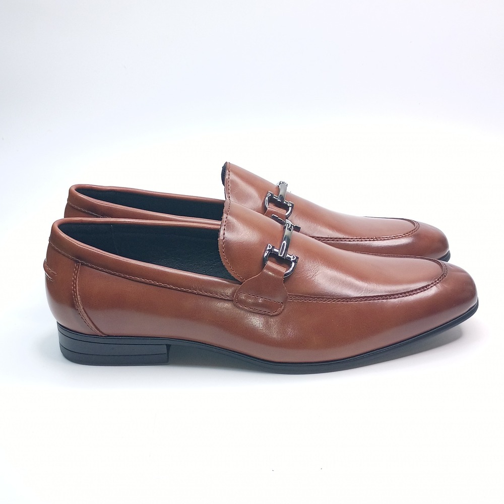 Alfani Otis Bit Loafer Men Size 8.5 M Brown Faux Leather Dress Shoes - Picture 5 of 11